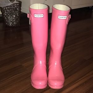 Pink hunter boots